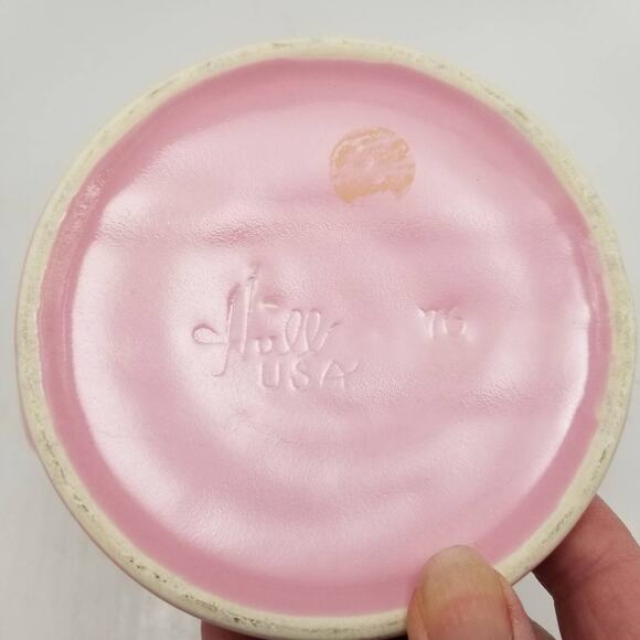 Vintage Planter Hull Pottery, Pedestal Foot, Pink Blue, Double Handles - Picture 6 of 6